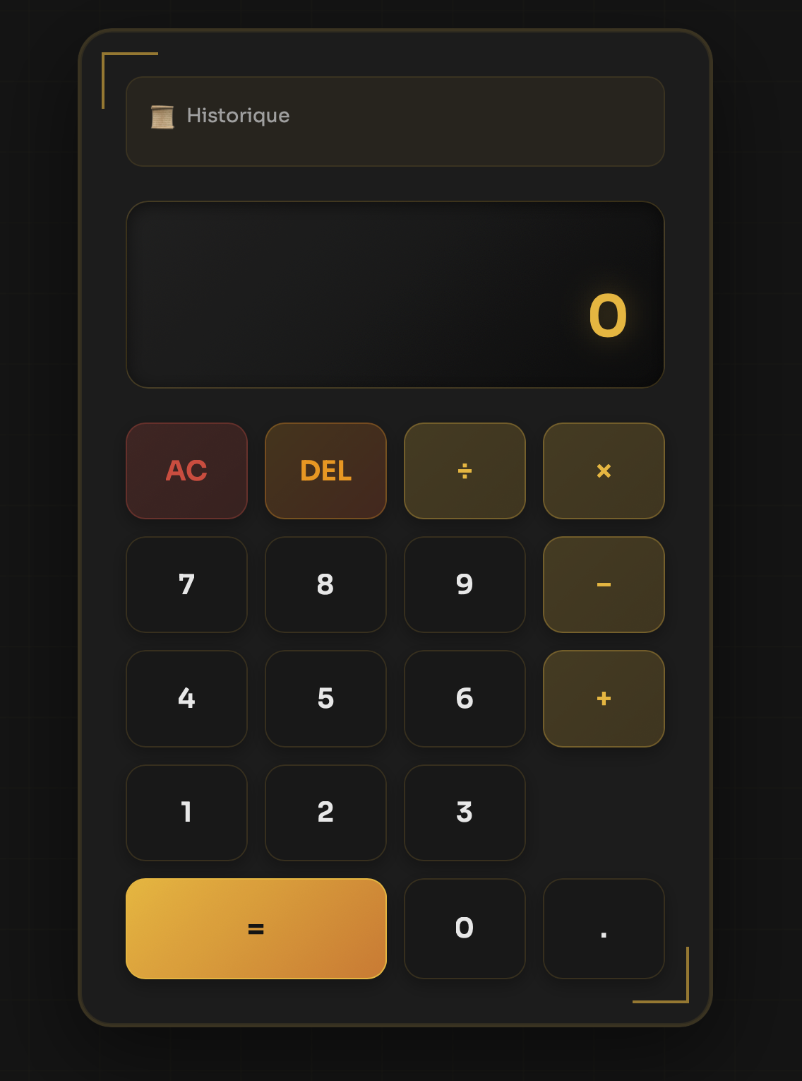 Calculatrice élégante avec design Art Déco